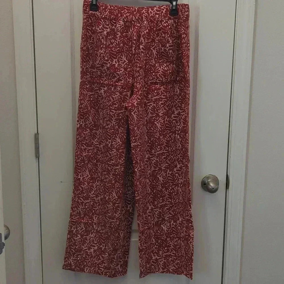 CLUB Monaco Women Beachy Tropical Print Wide Leg Belted Pull-On Pants - Picture 6 of 11